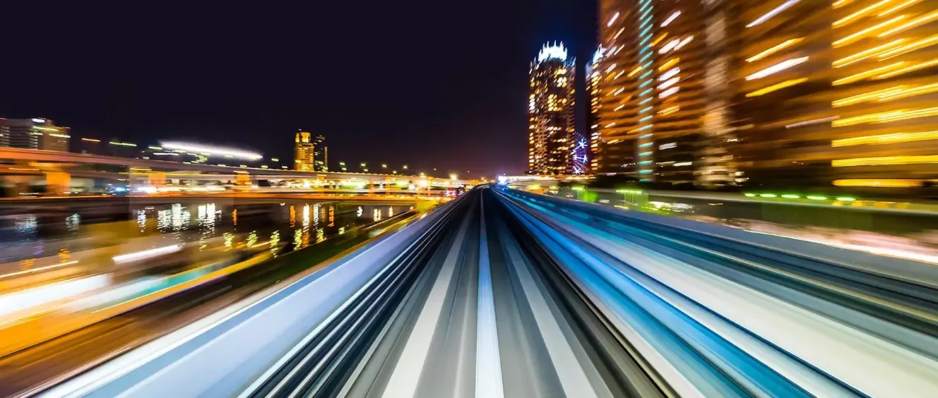 Long exposure shot in city at dark